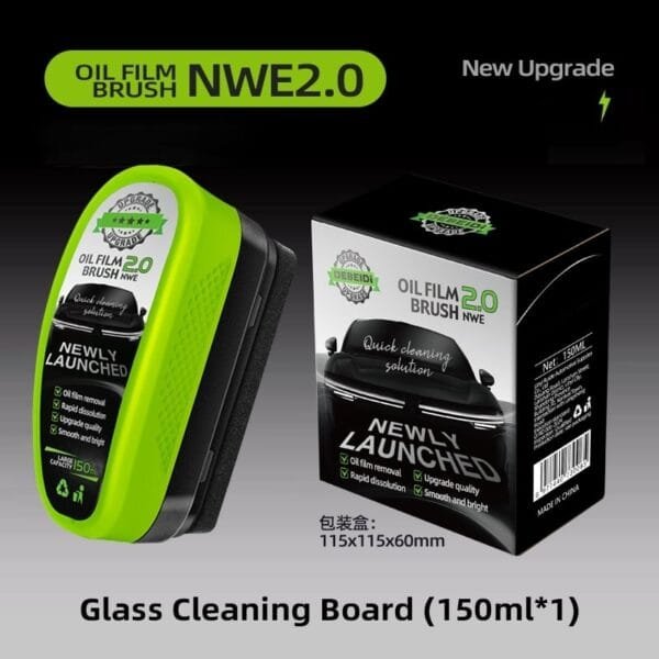 【50%OFF 割引期間限定Ⅰ 】アップグレードグリーン自動車用油膜洗浄ブラシ、オールイン1自動車用ガラス油膜除去剤、フロントガラス洗浄のための多目的ガラス洗浄板